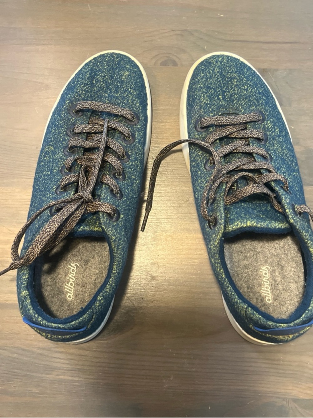 allbirds Blue-Green Heather Wool Low-Tops